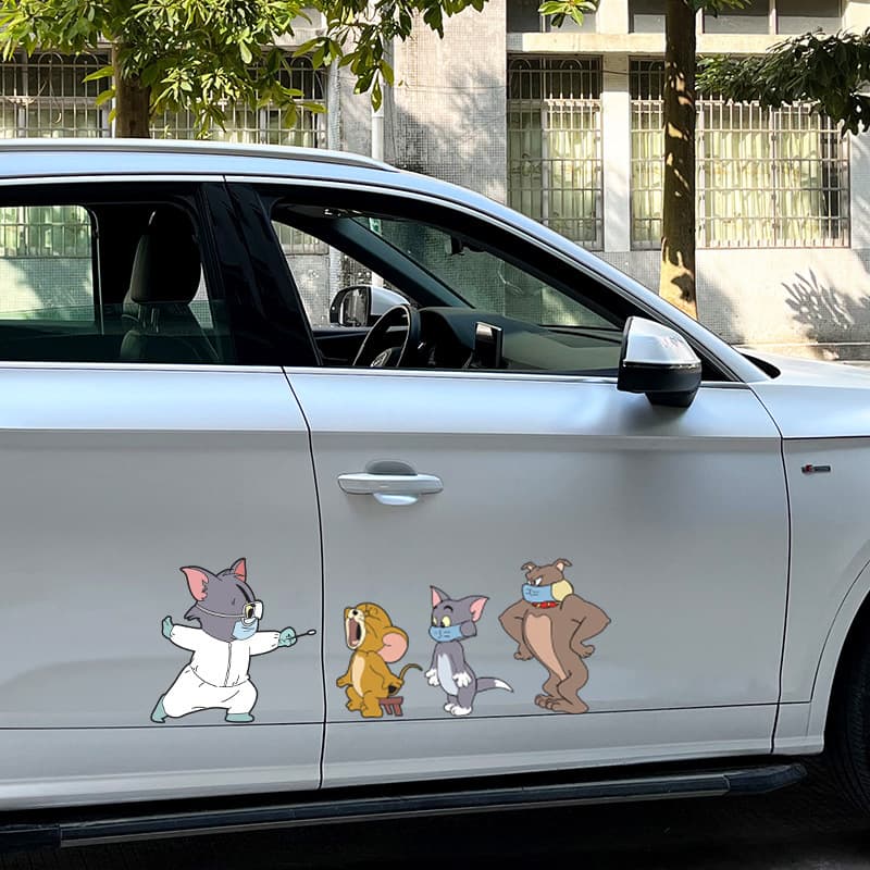 Vaccinated Car Sticker Motorcycle Electric Vehicle Sticker Waterproof Rear Window Creative COVID Tested Cartoon Decal