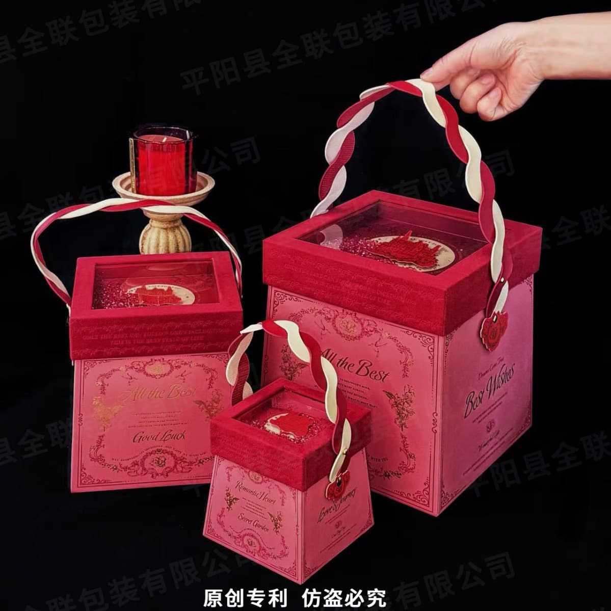 European-style Premium Red Gift Box with Handle, Wedding Candy Packaging Box, Birthday Bridesmaid Favor Gift, 2026 New Arrival