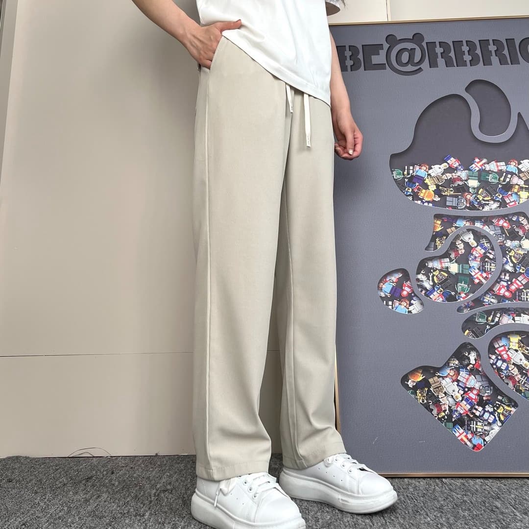 2025 Draped Straight Leg Pants Casual Long Pants Trendy Sweatpants Versatile Straight Leg Casual Pants for Men Summer Thin Style