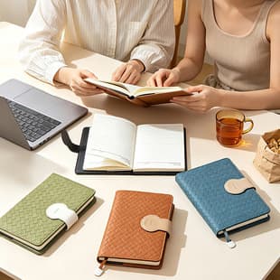A5 Woven Notebook, Office Business Notebook, High-Quality Business Magnetic Buckle Notebook, Custom Logo
