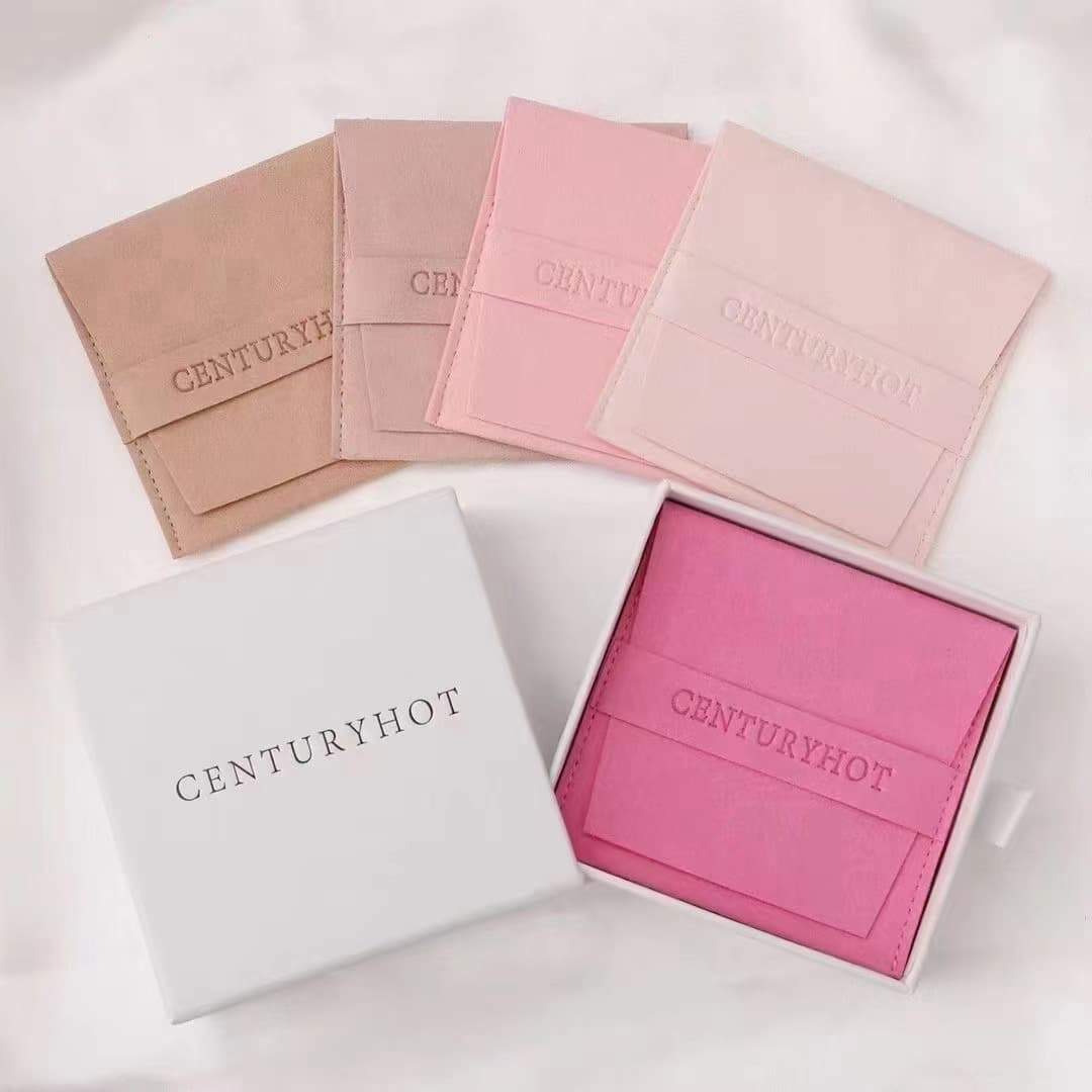 Factory direct sales of multi-color microfiber flap bags for jewelry, gold ornaments, necklaces, earrings, and other accessories. Logo printing is available.
