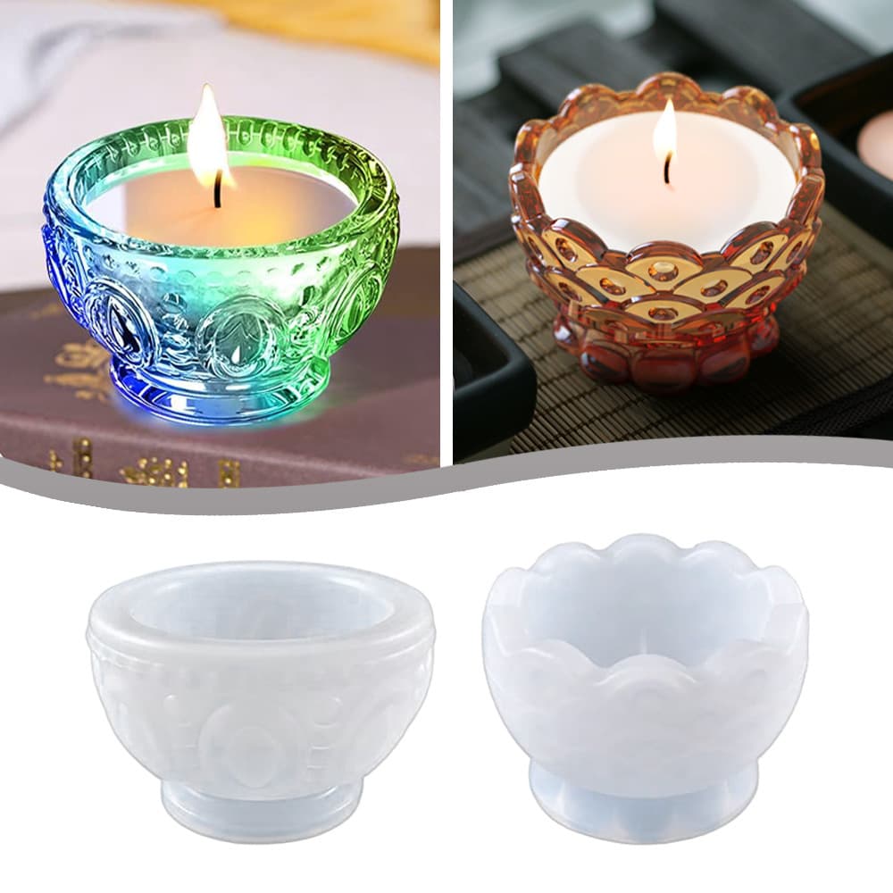 Candle Cup Silicone Mold DIY Cement Plaster Flowerpot Round Polka Dot Embossed Bowl Mold Wholesale Stock