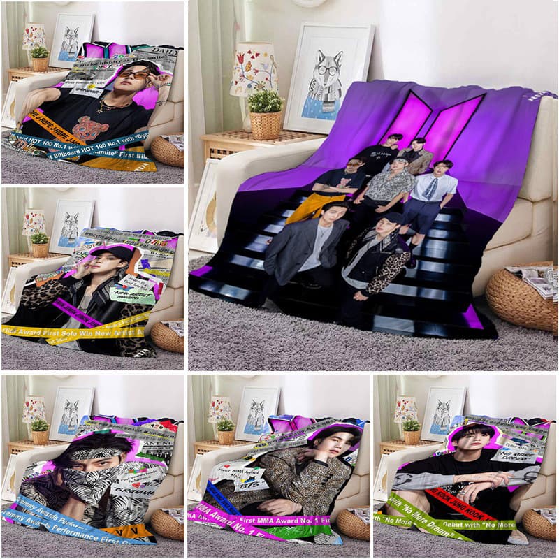 BTS Proof Teaser Flank Fleece Blanket, Air Conditioner Blanket, Nap Blanket, All-Season Cross-border Dropshipping