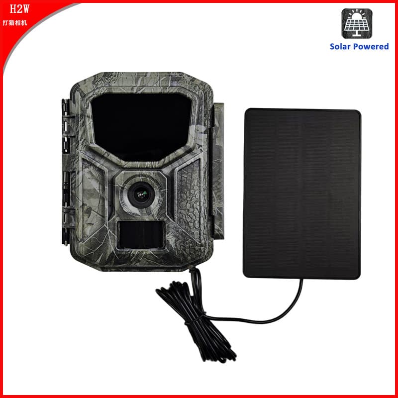 New WIFI + Solar Panel + Built-in Lithium Battery 8K HD Video 60MP Pixel Hunting Camera H2W