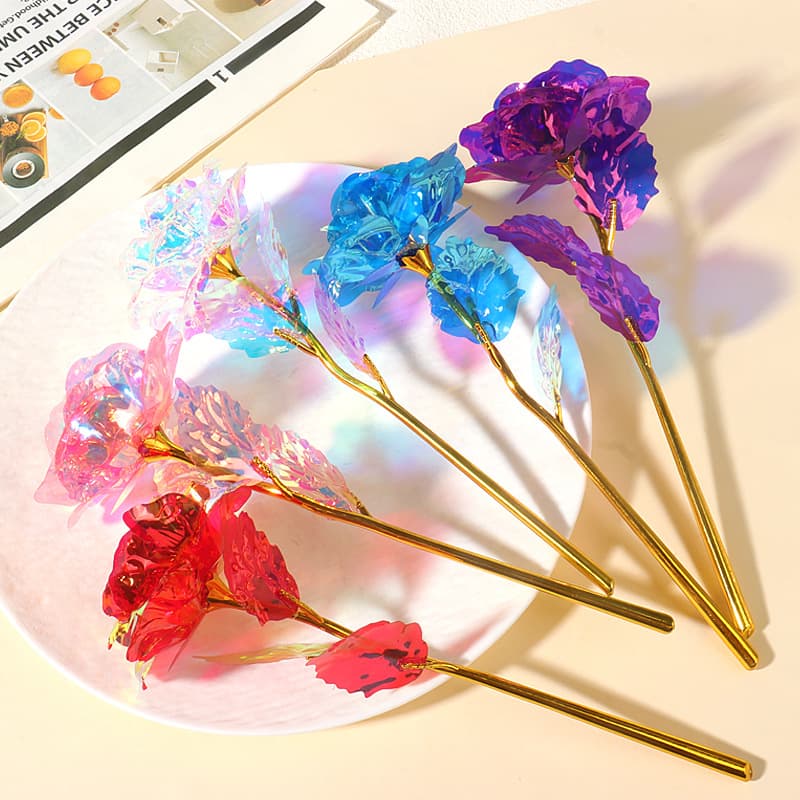 Gold Foil Rose Valentine's Day Gift Teacher's Day Golden Rose Bouquet Home Living Room Decoration