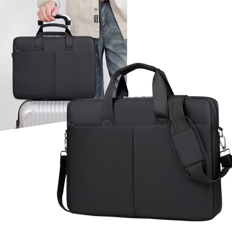 Simple business casual laptop bag men's new style large capacity horizontal lightweight crossbody computer bag for business trips