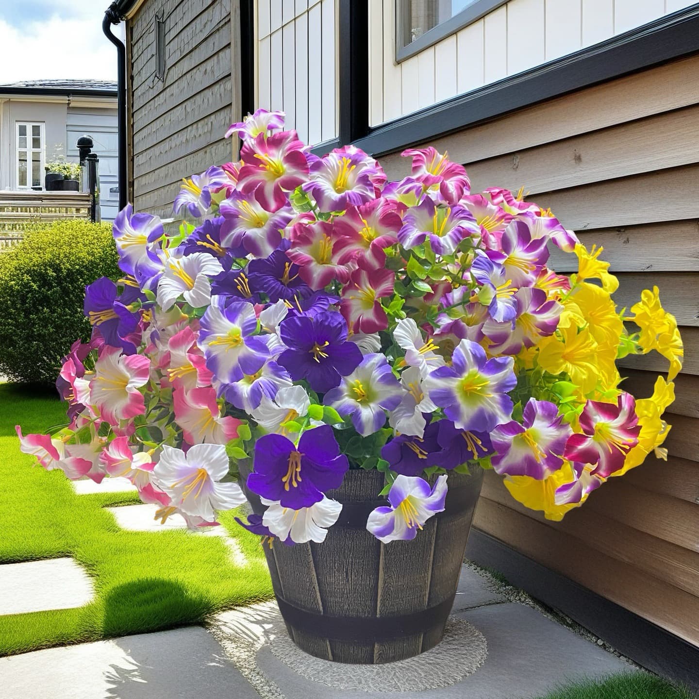 Artificial flower eucalyptus morning glory bouquet spring home wedding outdoor landscaping decorative flowers artificial flower wholesale
