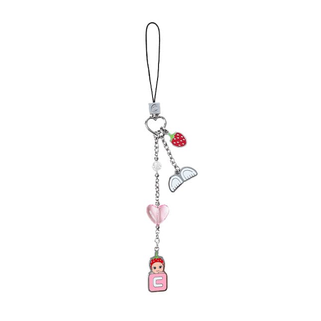 CASET co-branded Sonny Angel sweet strawberry angel mobile phone chain short ins style pendant mobile phone case hanging chain