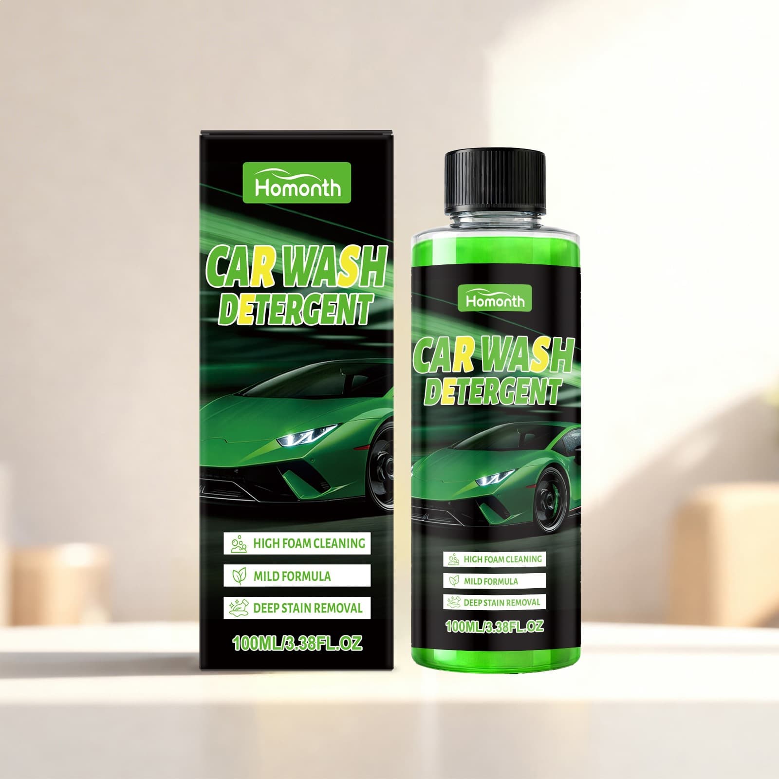 HOMONTH high foam car wash liquid removes car polish residues, refreshes and brightens daily cleaning and maintenance