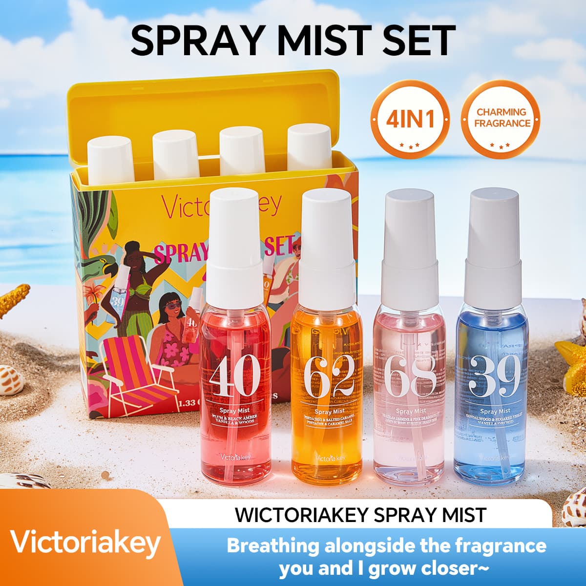 Cross-border Exclusive Gift Set Perfume Beach Digital Non-Alcoholic Fragrance Brazil Rio Body Mist Spray
