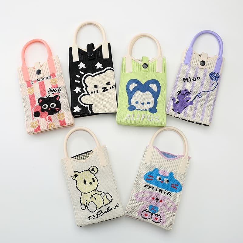 New Korean style cute and versatile tote bag, mini knitted handbag, shoulder bag, crossbody bag.