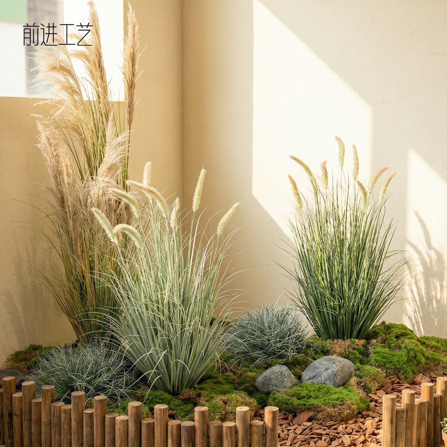 Artificial Plants Bionic Green Dog Tail Grass Onion Grass Potted INS Style Restaurant Landscaping