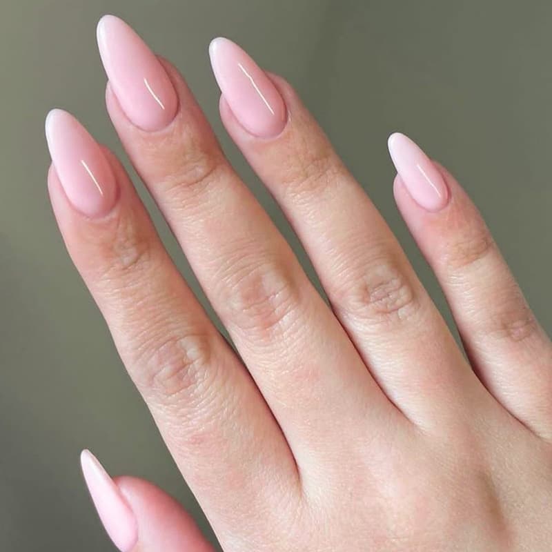 Long Solid Color Press-On Nails Almond Shape Glossy Removable Fake Nails Finished Product for Cross-Border Ecommerce