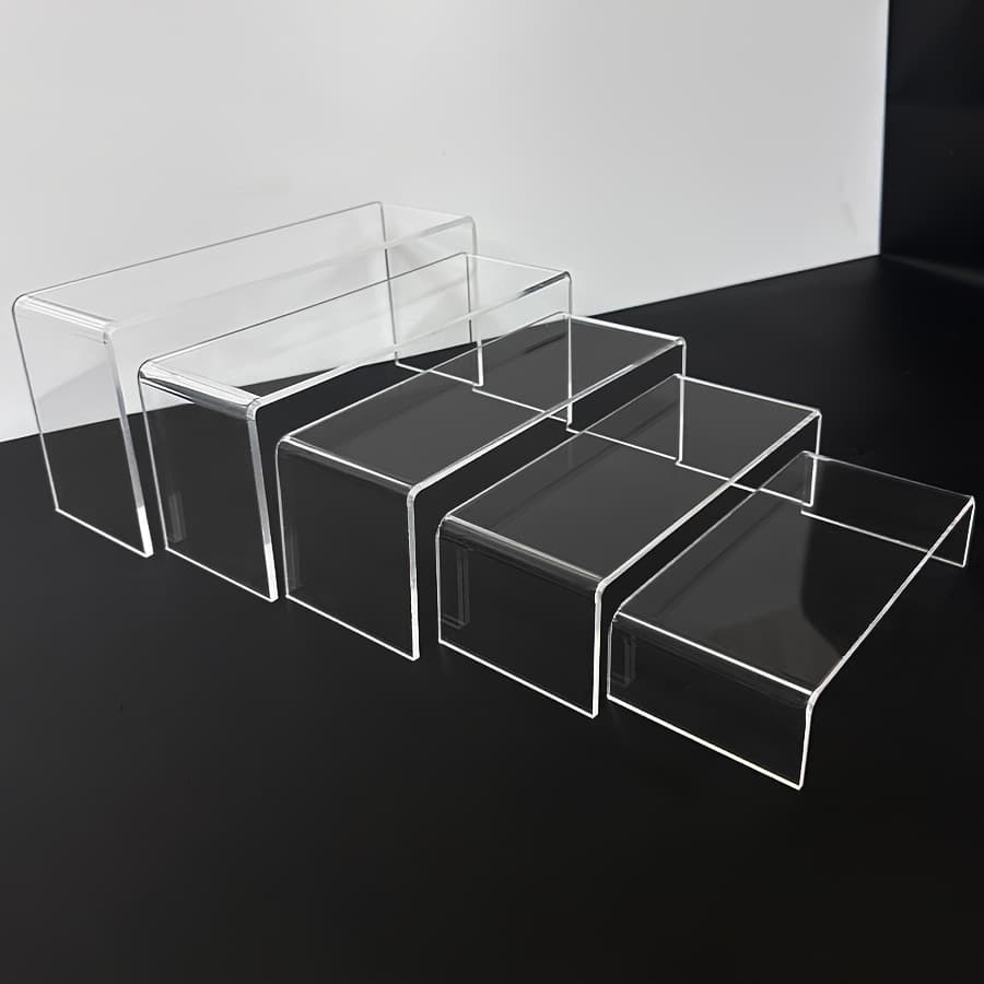 Cross-border acrylic U-shaped storage rack 5-piece set transparent ladder display rack ornaments storage display rack increased rack