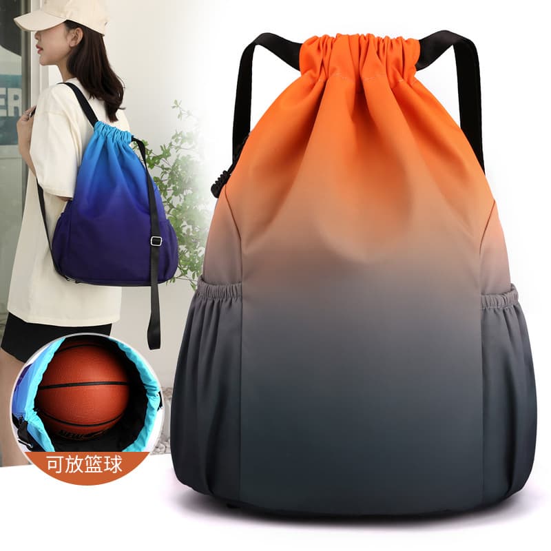 Cross-border Casual Large Capacity Drawstring Backpack Training Bag Outdoor Travel Bag with Custom Printing