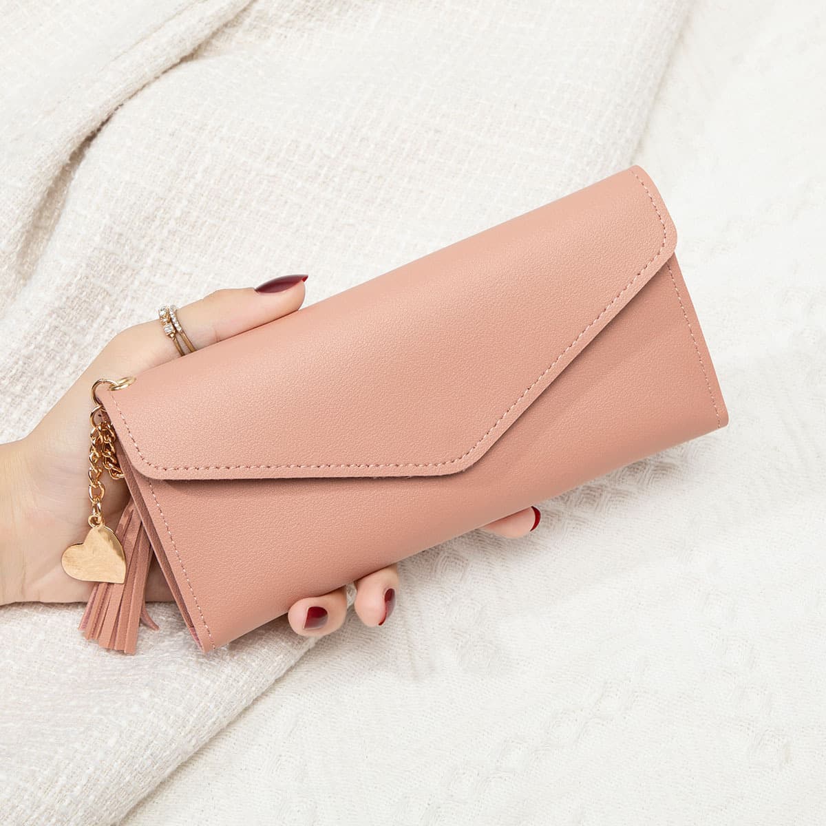 New Multifunctional Women's Wallet Fashion Large Capacity Tassel Pendant Long Wallet Korean Style Fresh Handbag