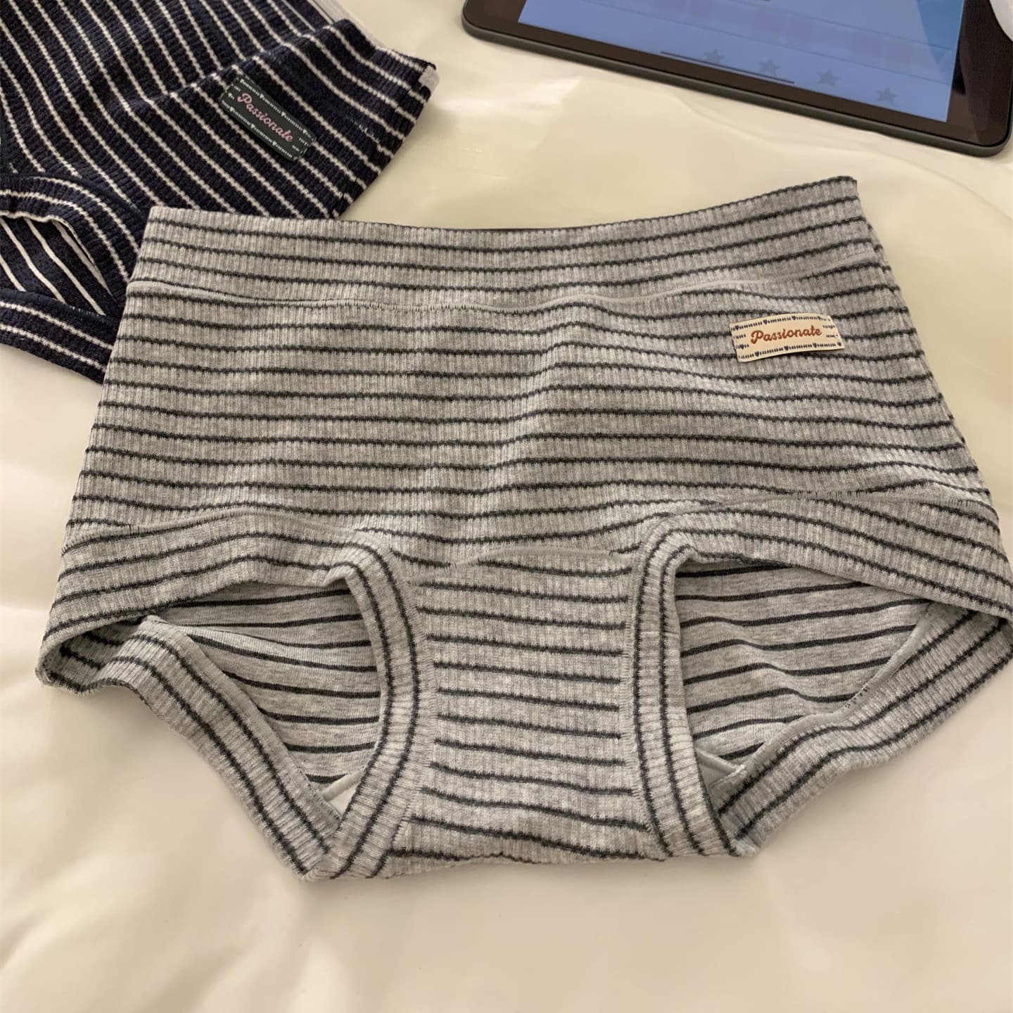 Pack a Sunday [American Stripes] Retro Sport Style Women's 100% Cotton Panties 10A Antibacterial