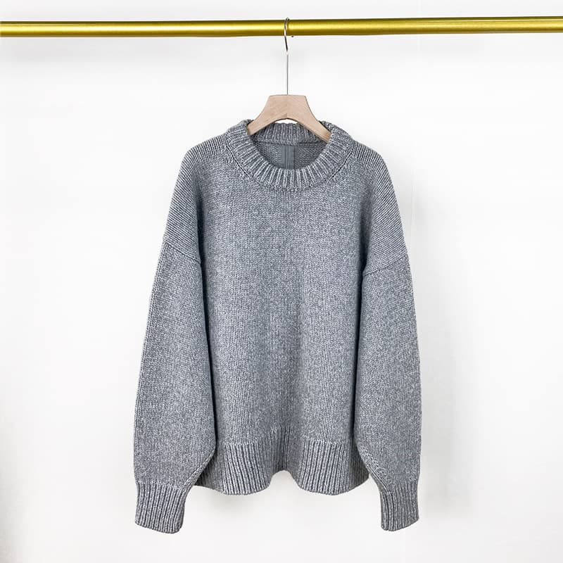 Minimalist Winter Wool Sweater for Women 2026 Celebrity Style Solid Color Pure Wool Knitwear Casual Wool Sweater Women's Fashion