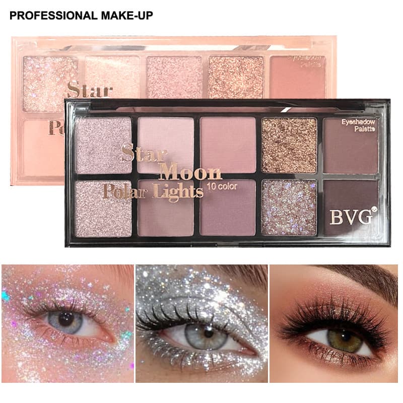 Cross-border makeup exclusively for bvg Xingyue ten-color eyeshadow palette earth-color pearlescent matte makeup ins eyeshadow wholesale