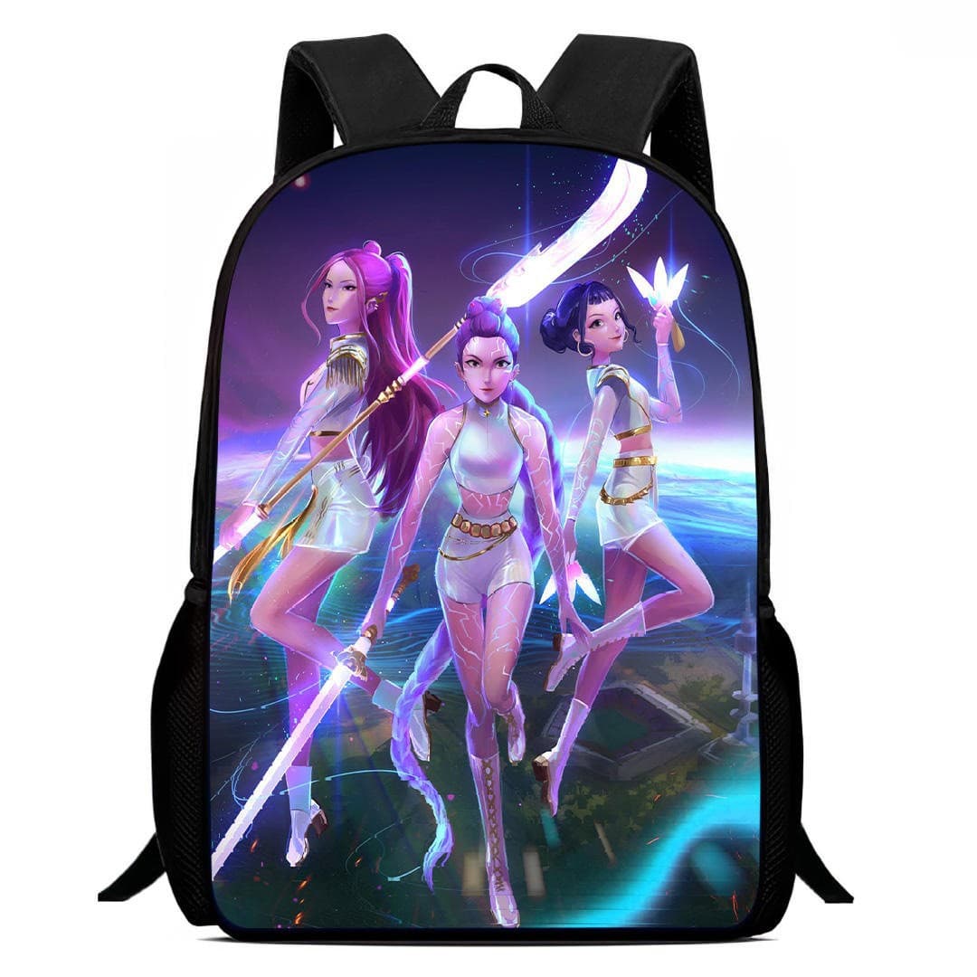 Cross-border Student Backpack K-POP Demon Hunters Print Backpack Cartoon Anime Shoulder Bag Lightweight Kids Bag
