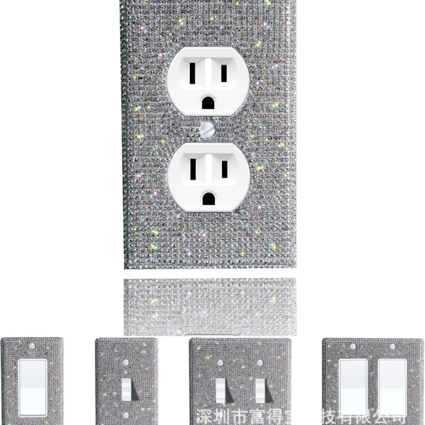 US Standard Switch Plate In Stock American Rhinestone Switch Sticker US Spec Crystal-Inlaid Socket Switch