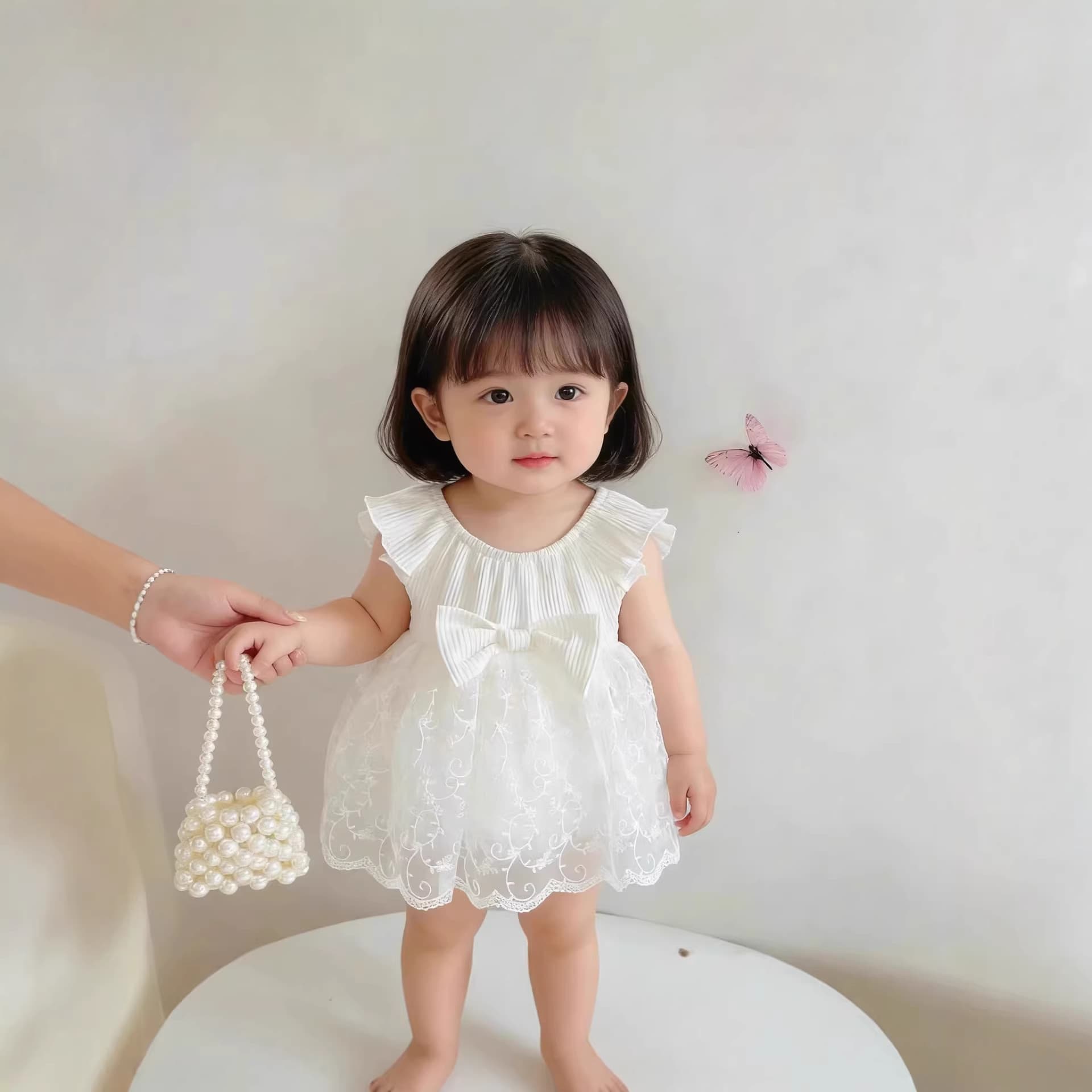 Newborn Baby Girl 100 Days Birthday Dress Spring Lace Tutu Romper Princess Bodysuit Jumpsuit