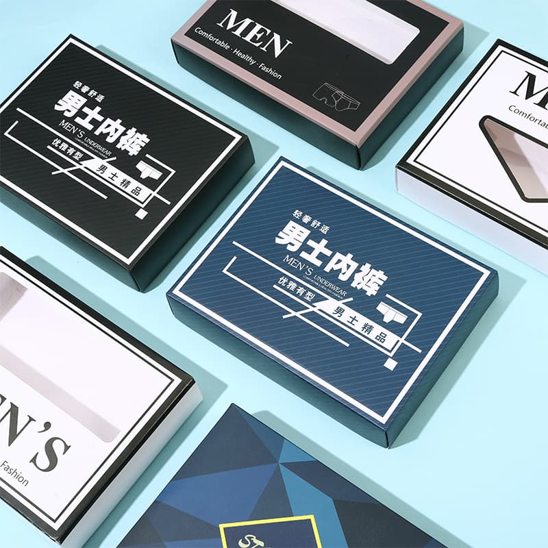 Men's underwear packaging box, square sock and towel gift box, folding gift box with top and bottom lid, in stock, logo can be added.