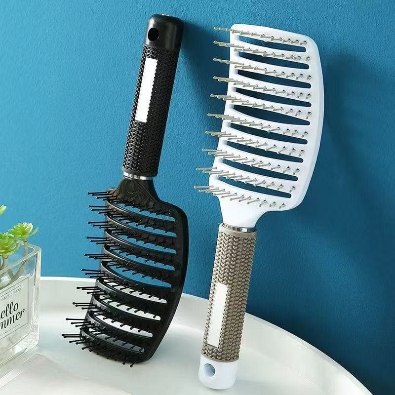 High-Quality, Fluffy, Smooth Hair, Wide-Toothed, Large Curved Hair Styling Paddle Brush, Curved Massage Air Cushion Comb