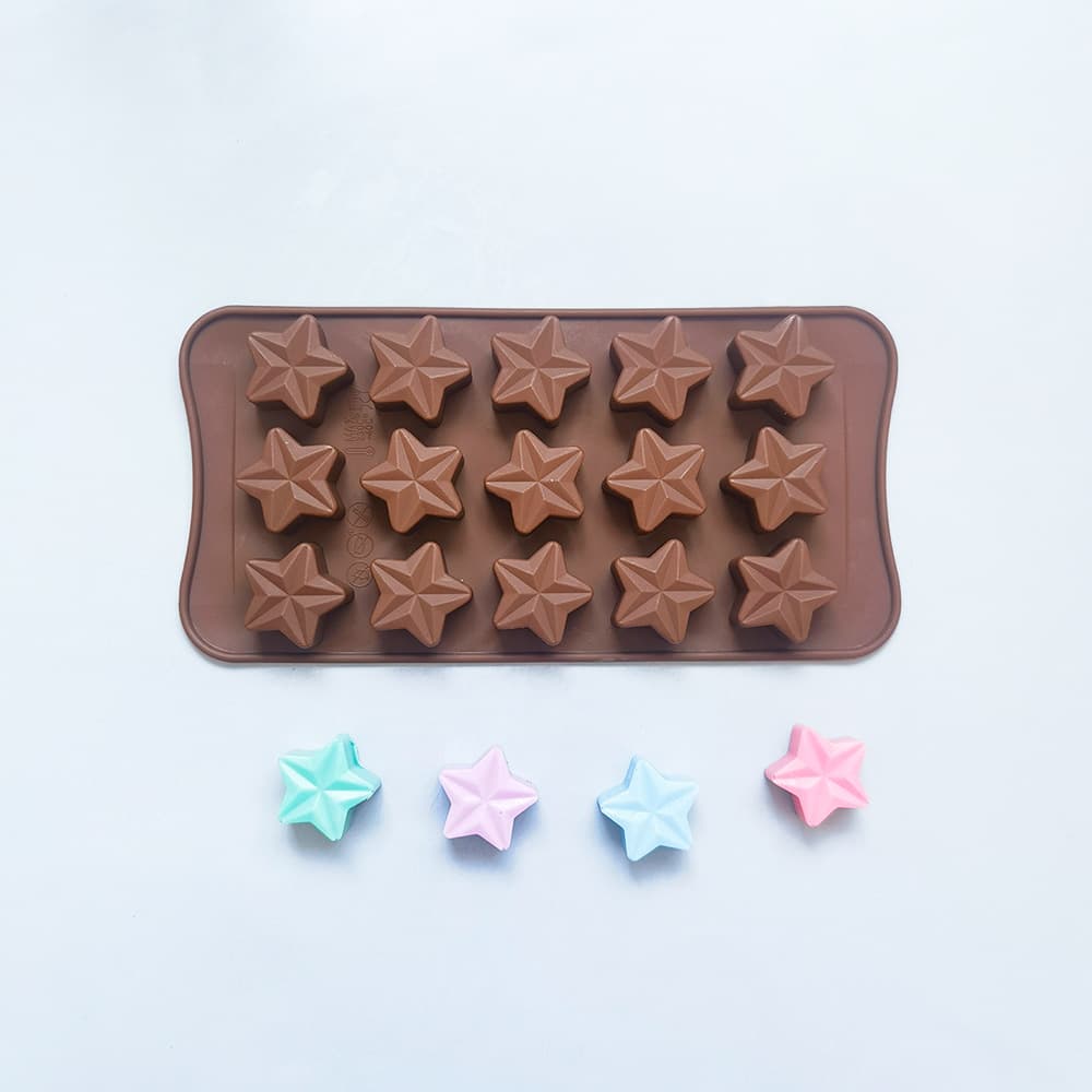 15-Piece Five-Pointed Star Chocolate 53 Cake Decoration Silicone Mold Candy Pudding Dessert Mold Baking Utensils