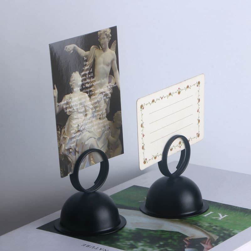 Simple metal desktop number card holder, memo clip, business card stand display rack, multifunctional number table card.