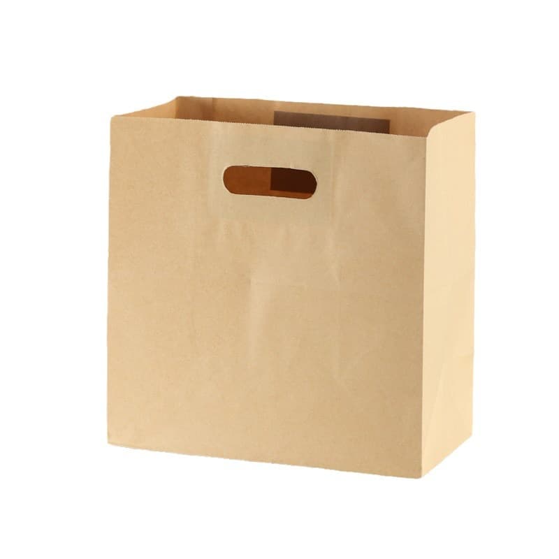 Punched Handle Bag for Fast Food, Fruit, Dessert, Bakery, Takeout, Packing, Reinforced Handle Bread Bag, In Stock