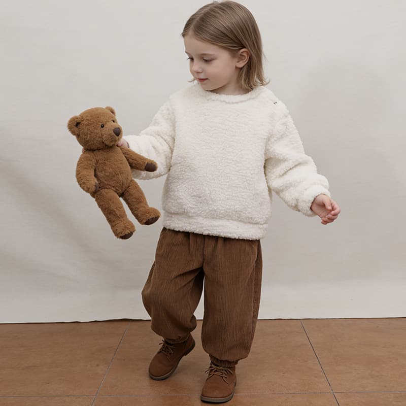 [Clearout] Plush sweatshirt solid color cold-proof and warm for boys and girls, children's clothing round neck long-sleeved pullover top