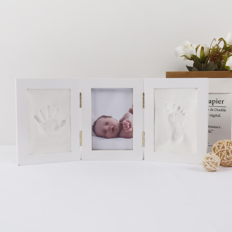 Newborn Baby Hand and Footprint Photo Frame, Solid Wood, 30% Off, One-Year-Old Souvenir, Wholesale