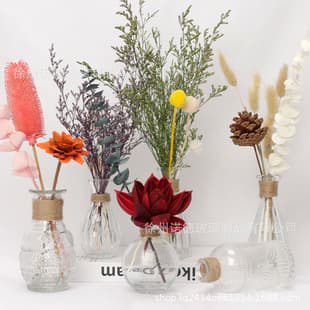 Luxury Decorative Vase Small Vase Living Room Ornament Wholesale Hemp Rope Transparent Glass Vase for Flower Arrangement Premium Look