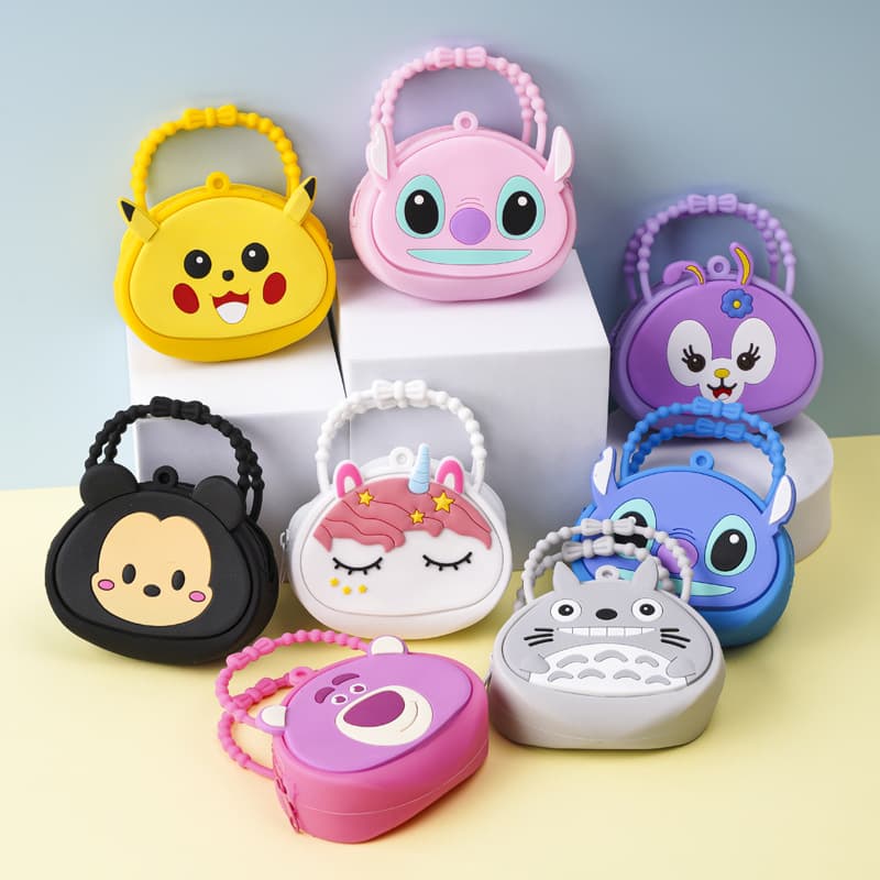 Kids Cartoon Silicone Coin Purse KT Labubu Bag Versatile Cute Handbag Storage Cosmetic Gift Bag