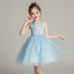 Kids Princess Dress Tutu Tulle Skirt for Girls Toddler Summer Performance Vest Dress for Kindergarten