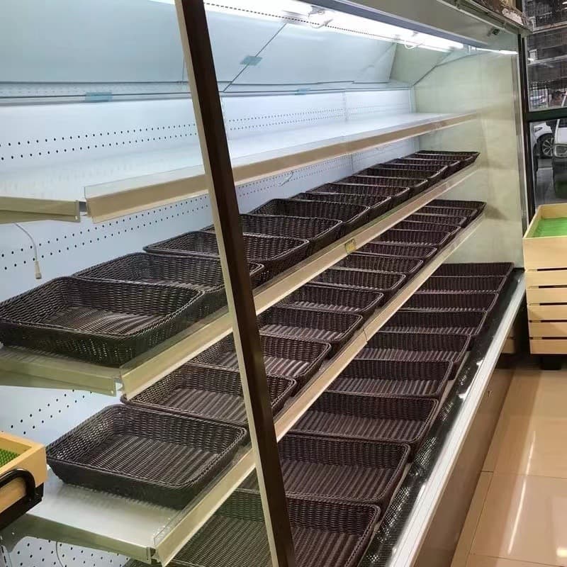 Imitation rattan storage basket snack bread basket rectangular vegetable basket plastic city display fruit basket wholesale Amazon