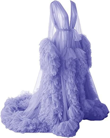 AliExpress Cross-border V-neck Evening Dress Thin Mesh Maternity Maxi Dress Studio Photo Outfit Sexy Morning Robe Women