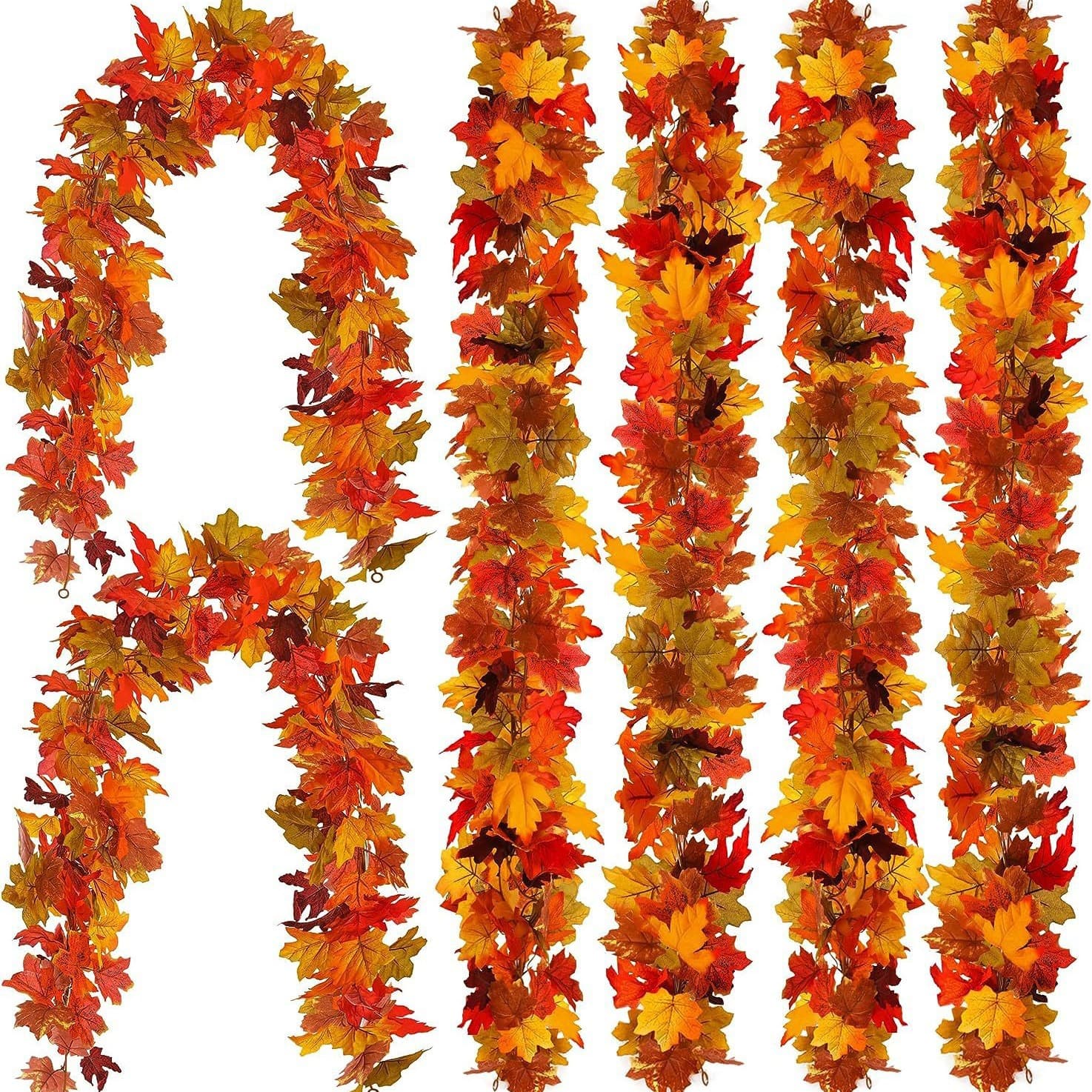 Artificial Maple Leaf Vine Autumn Color Christmas Thanksgiving Green Plant Simulation Scenery Leaf Flower Vine Branches