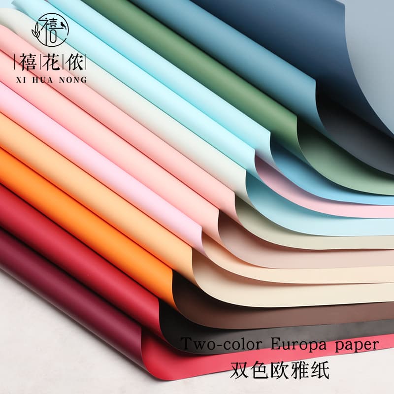 Xihuanong Flower Packaging Waterproof Two-Tone Oya Paper for Flower Shop Bouquets Floral Wrapping Paper Material Handmade Wrap Paper