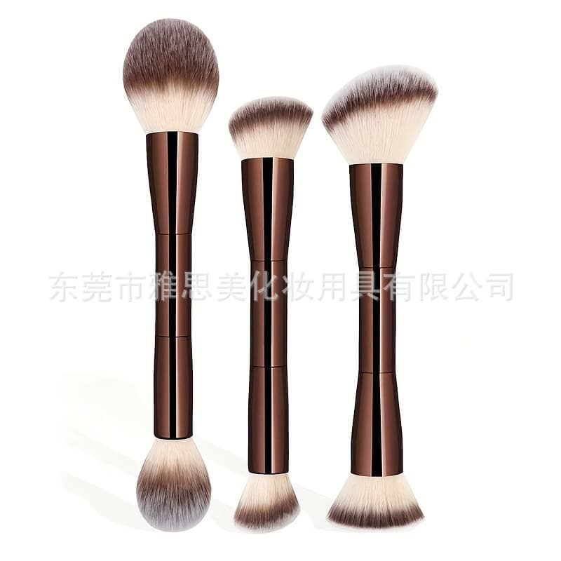 3-Piece Professional Makeup Brush Set, Soft Foundation Brush, Blush Brush, Powder Brush, Concealer Brush, Contour