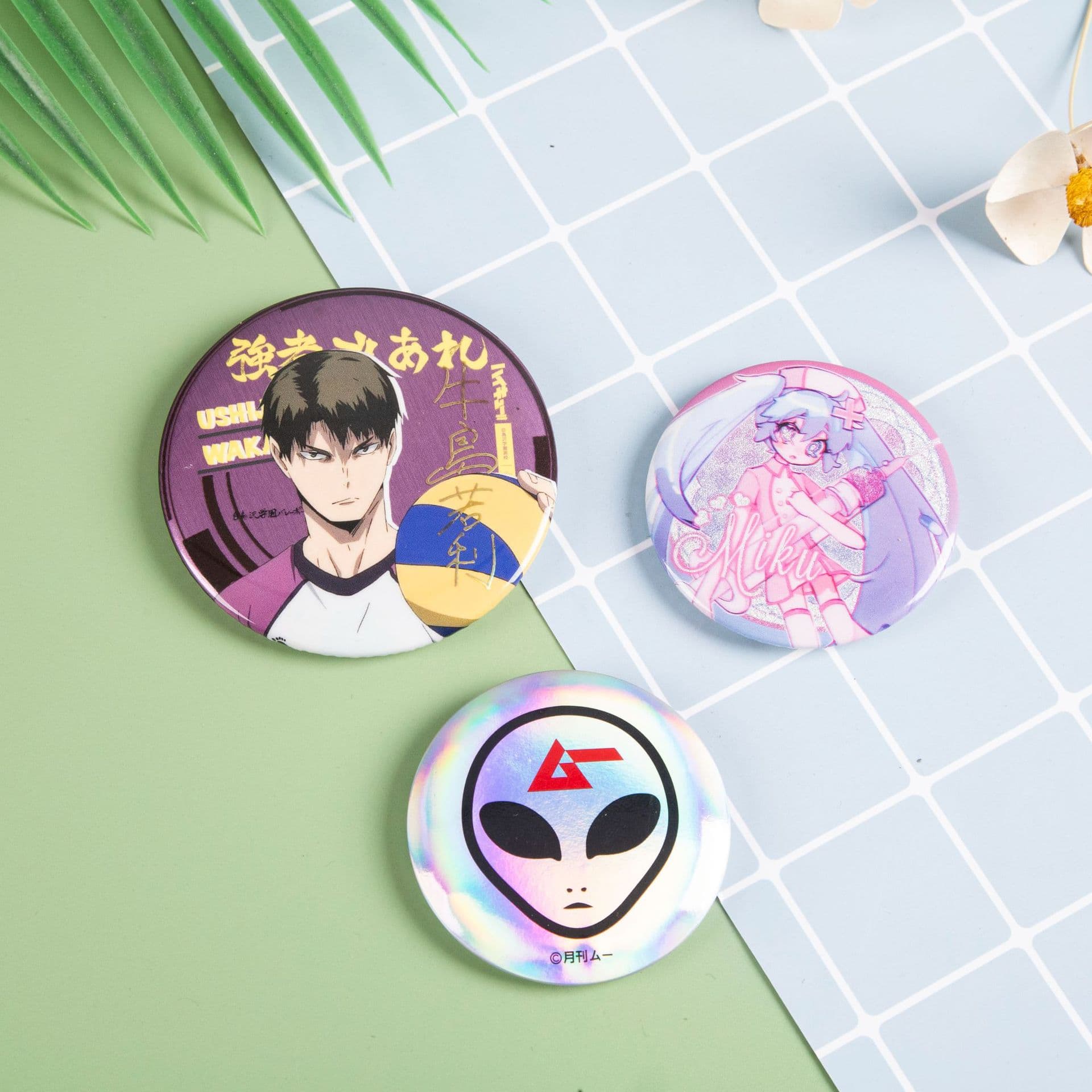 Gift Bar Ji Guzi Badge Blind Box Tinplate Brooch Wholesale Animation Peripheral Character Two-dimensional Creative Brooch