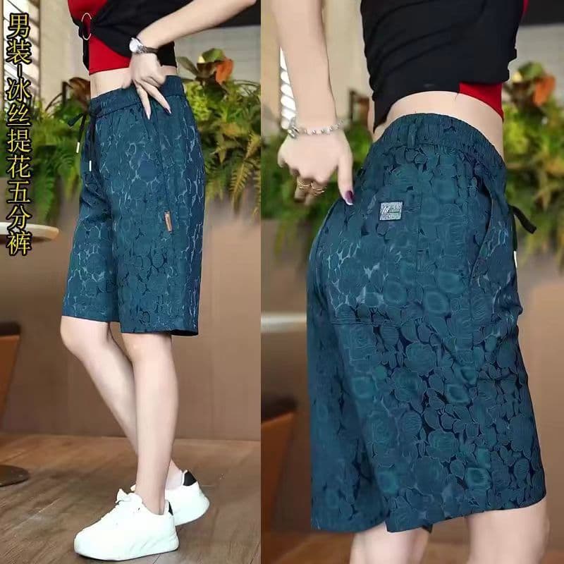 Cool Ice Silk Five-Point Pants for Men 2025 Summer Thin Casual Shorts Straight Loose Fit Breathable Ice Silk Mid-Length Pants
