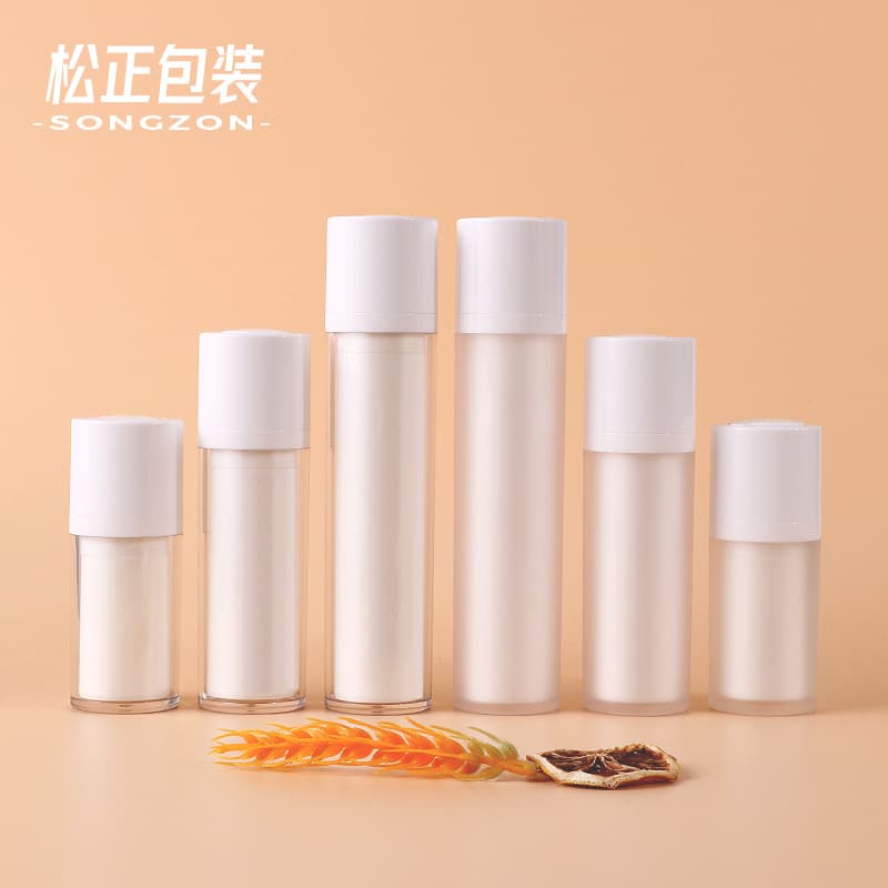 In Stock Transparent Frosted 15ml Eye Cream Bottle 30ml Rotary Vacuum Bottle 50ml Cosmetic Essence Lotion Dispensing Bottle
