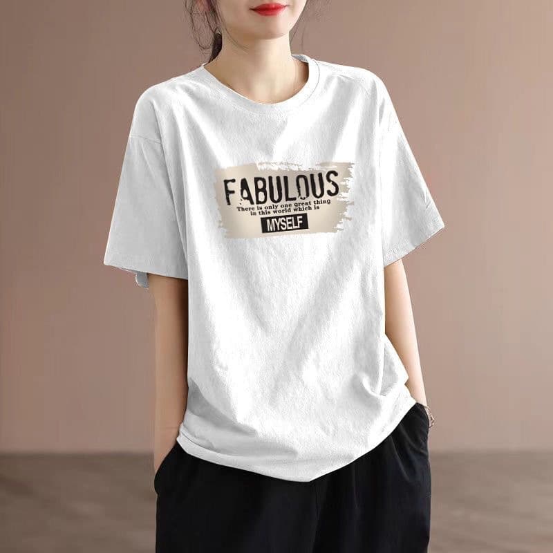Women's Summer Short Sleeve Casual Printed T-Shirt, New Half Sleeve Artistic Ins Women's Letter