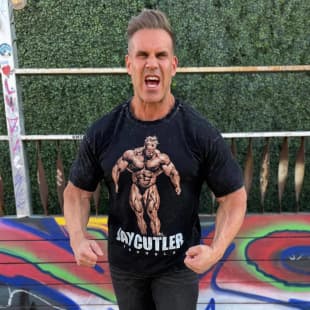 YOUNGLA x Jay Cutler Men's T-Shirt, Muscle Sports Fitness Cotton Washed Loose Short Sleeve Top