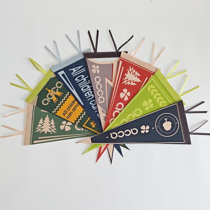 Cross-border supply felt pennants, camp warning flags, outdoor tent decorative pennants with logo printing available.