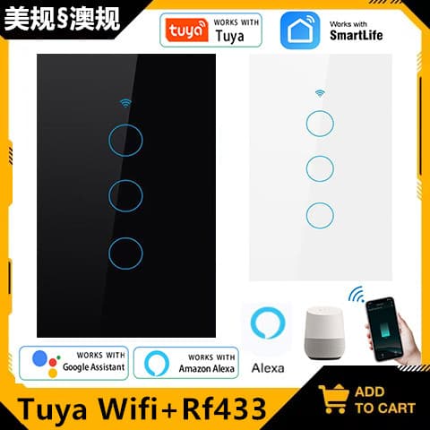 Tuya Smart Touch Switch EU US WiFi Touch Switch Wall Smart Home Siri Voice Control