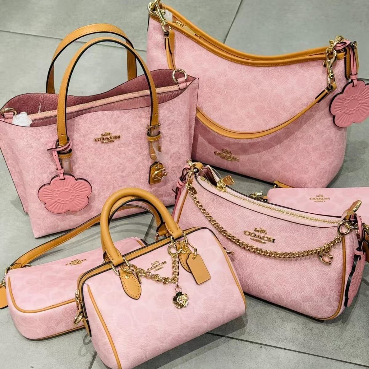 Kou Jia New Pink Chain Accessories Series Wander Bag Boston Shopping Bag Underarm Bag Tote Crossbody Women's Bag