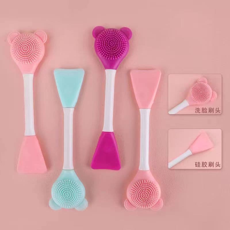 Dual-Head Face Mask Brush, Special Mud Mask Brush, Silicone Face Wash Cleanser Tool, Mud Mask Applicator, Makeup Brush